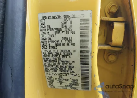 2001 Nissan Frontier Xe-V6 from USA, damaged, VIN 1N6ED27T21C372541